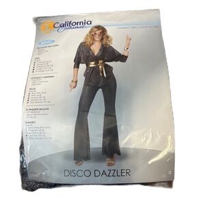 California Costumes Glittering Jumpsuit with Gold Accents Large Silver Gray